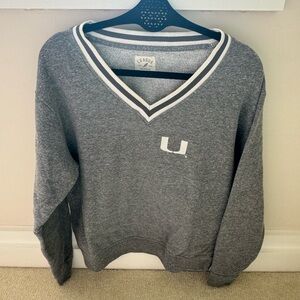 League Gray V-Neck Sweater